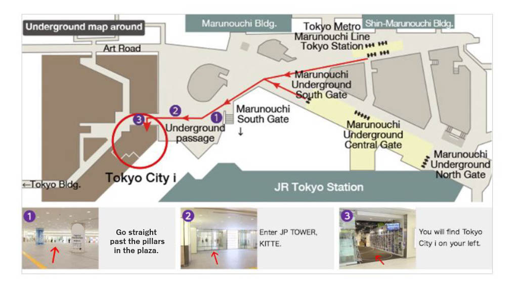 Access from Tokyo Station underground passge (B1)